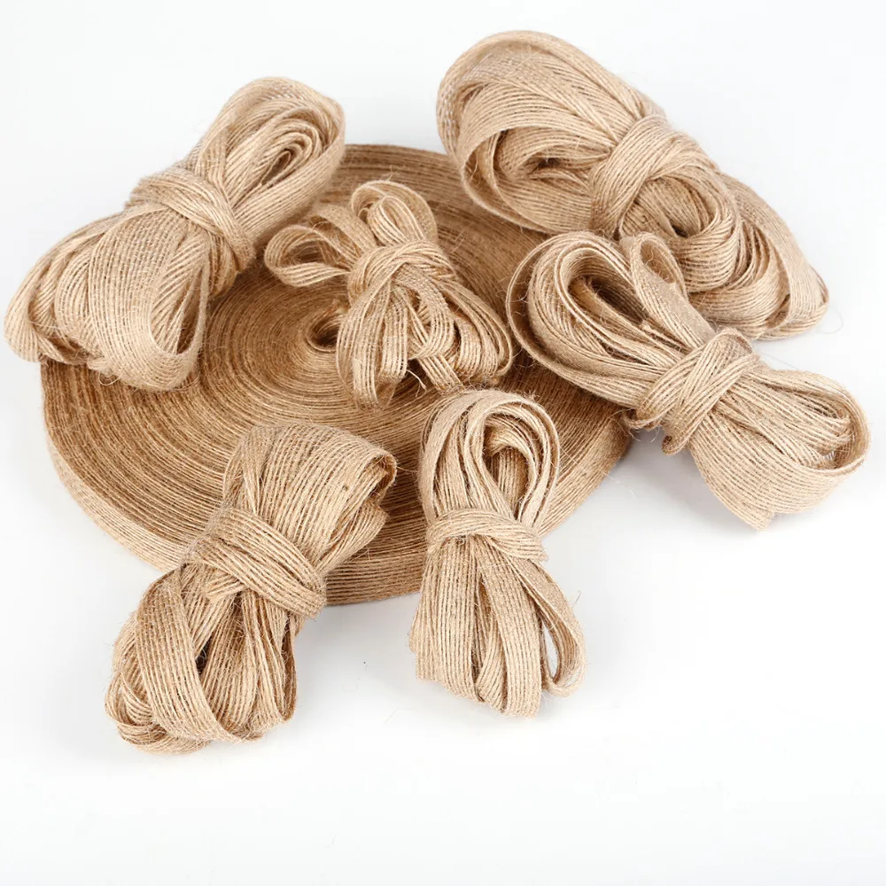 

5Meter Natural Jute Burlap Ribbon Hemp Ribbon DIY Bag Material Vintage Wedding Decoration Gift Warrping