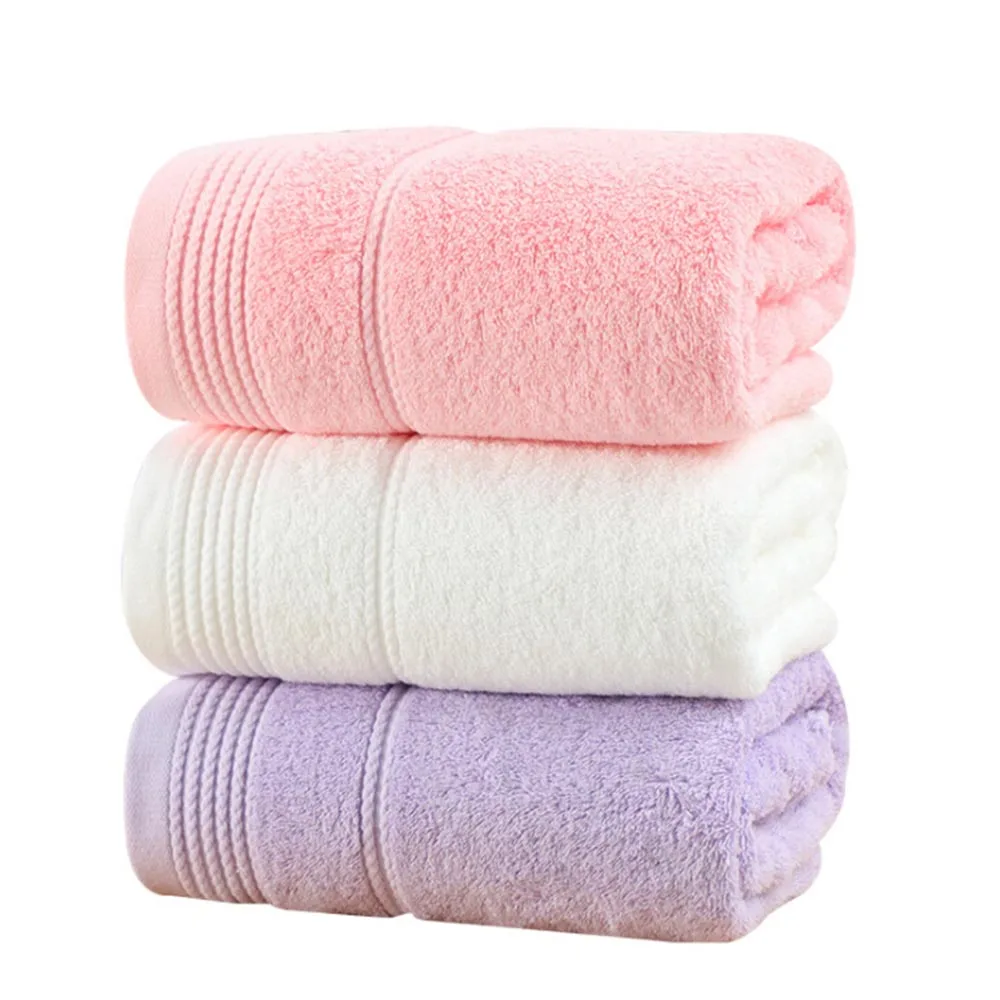 140x70cm Solid Bath Towel Cotton Absorbent Bath Towel Large Soft Beach