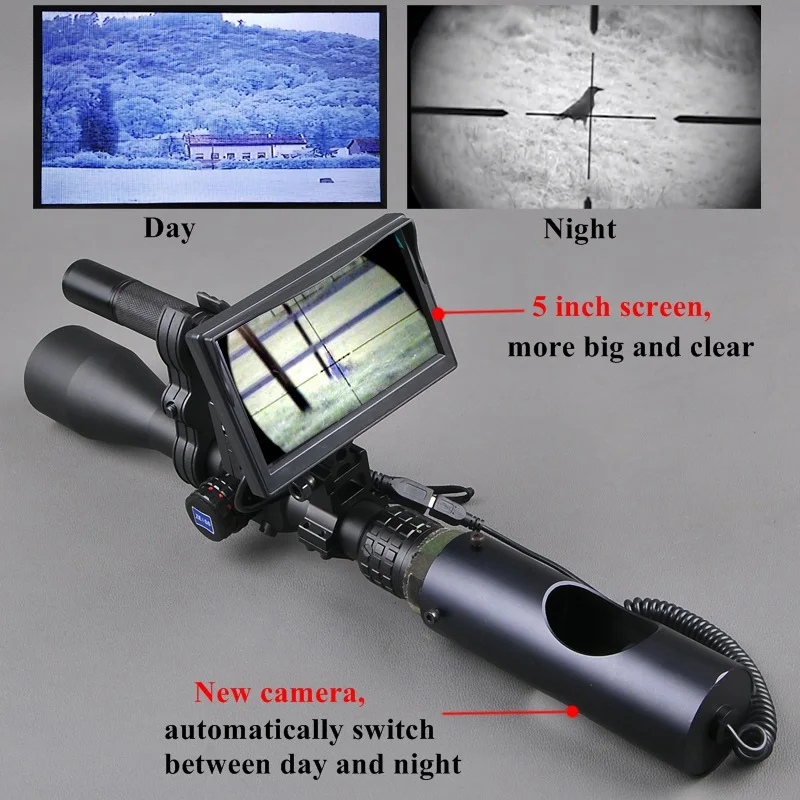 

Night Vision Riflescope Outdoor Hunting Scopes Optics Sight Tactical Digital Infrared With Battery Monitor and Flashlight