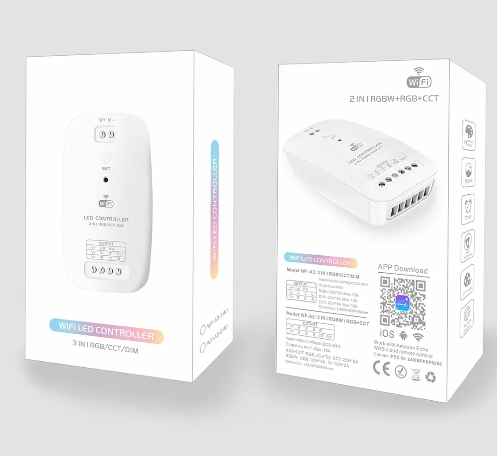 Домашний RGBW+ CCT светодиодный контроллер светодиодный DC9V-24V смартфон RGBW светодиодный контроллер полосы приложение Wifi combitible Amazon Echo Alexa Google Home