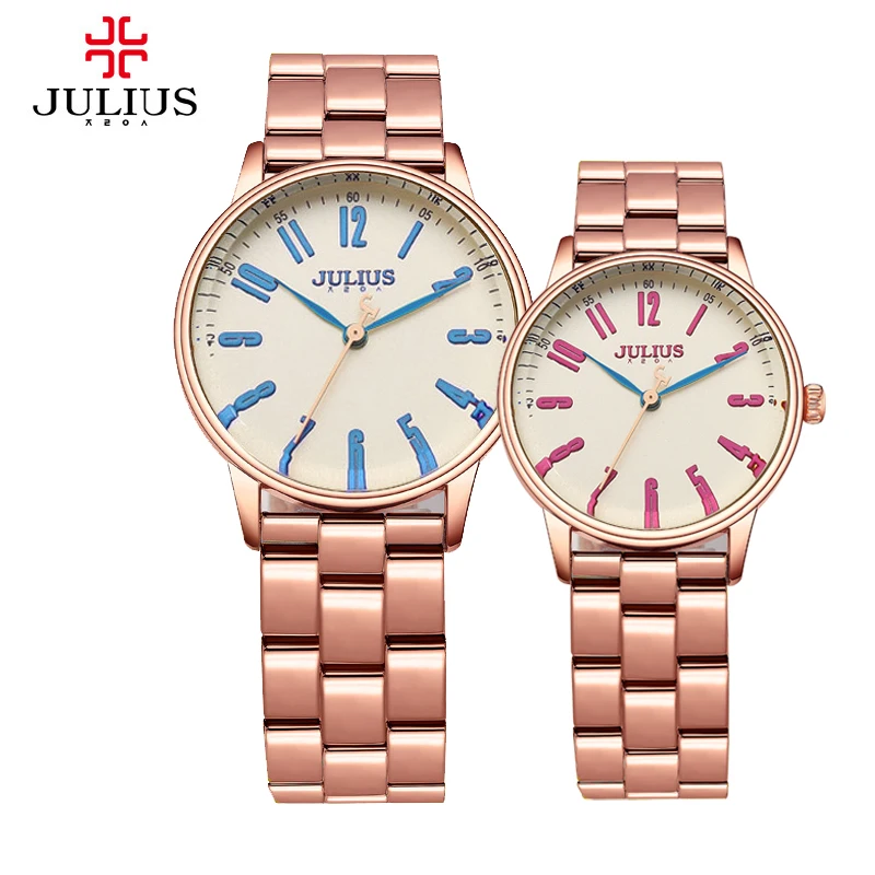 New Julius Men s Women s Wrist Watch Quartz Hours Best Fashion Dress Business Bracelet Stainless