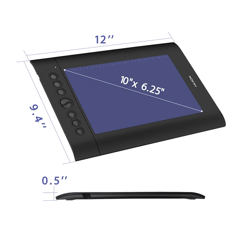 Billig HUION H610 Pro V2 10X 6,25 in Grafik, Zeichnung, Tablet Digitalen Stift Malerei Tabletten mit Tilt Funktion Teig freies und Express tasten