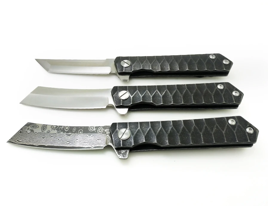 BGT Steel Tactical Folding Knife D2 / Damascus Blade Camping Hunting Combat Flipper Pocket Knives Survival EDC Rescue Tools