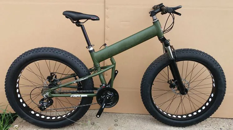 Discount Kalosse 26*4.0 tires  Snow mountain bicycle  30 Speed  Microshift  folding Beach  bike  Hydraulic  brakes 26er 0