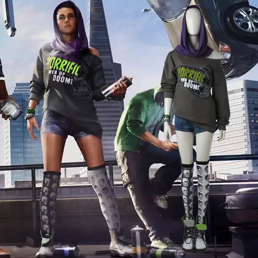 Смотреть Собаки 2 Sitara Косплей Сексуальный Костюм Аниме Костюм Хэллоуин Dedsec Одежда Для