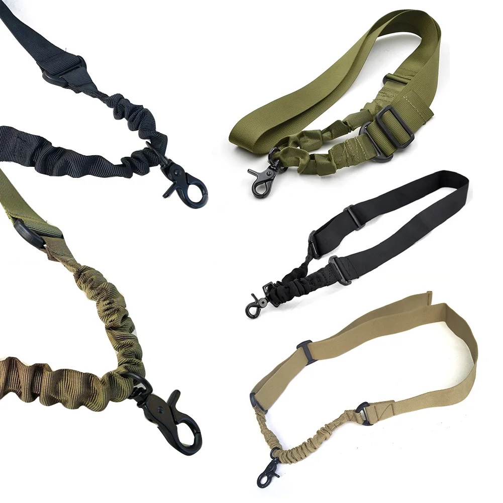 

Single Point Airsoft Hunting Belt Military Elastic Gear Gun Sling Strap Outdoor Camping Survival Sling Multifunctional