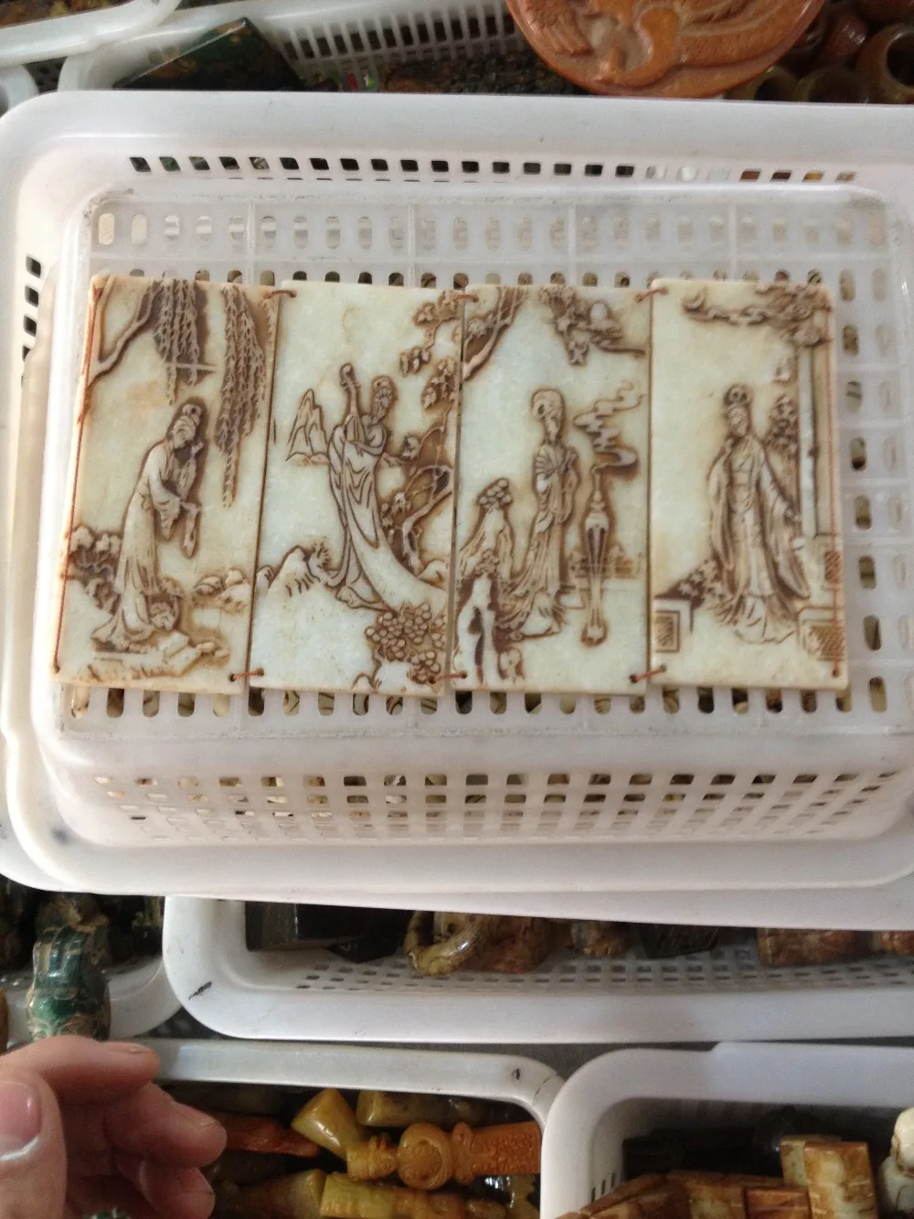 

Ancient Chinese jade hand-carved Four big beauty female jade statue