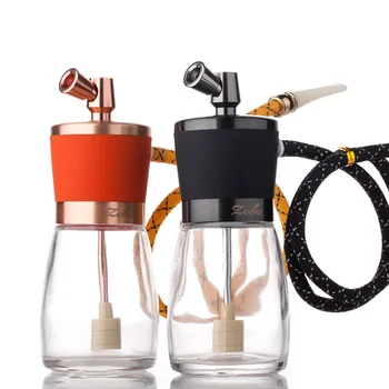 

zobo Upscale glass narguile hookah set black shisha complete ceramic smoking bowl chicha 55cm water pipe hose Accessories