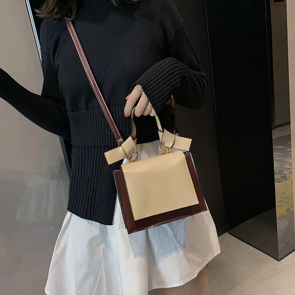 

Simple Fashion Small Square Bag Women Solid Joker Messenger Bag Flap Pocket One-Shoulder Bolso Bandolera Mujer HW