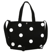 Модная женская тканевая сумка в стиле ретро, Новая женская Повседневная простая сумка на плечо в горошек на молнии