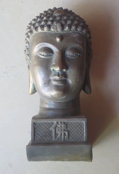 

Metal Crafts Chinese bronze buddha/Buddhism head statue old Dynasty shipping
