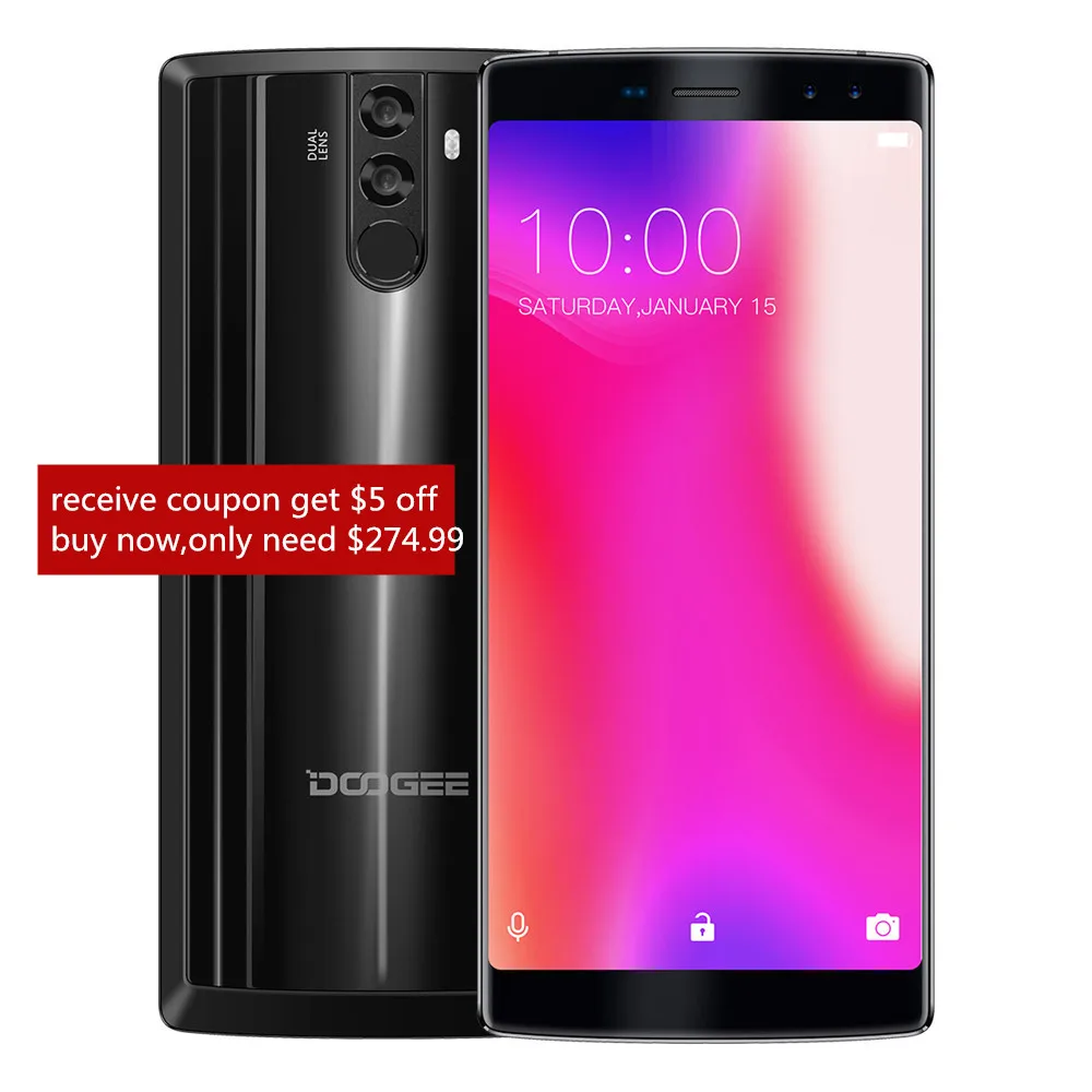 Original DOOGEE BL12000 Pro 4G Mobile Phones Android 7.0 6GB+64GB Helio P23 Octa Core Smartphone 12000mAh 6.0" FHD Cell Phone