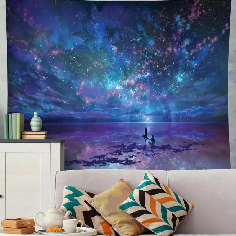 

Stars Print Tapestry Wall Hanging Carpet Yoga Picnic Mat Home Living Room Decor Tent travel mattress Yoga mattress for Family