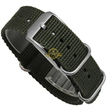 Nylon watchband perlon watch strap 22mm waterproof sport wristwatches band black blue stainless steel buckle watch accessories