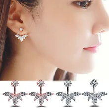 Корейские оливковых листьев растений, серьги со шпилькой, для Для женщин геометрические серьги из перьев Серьги 925 пробы Серебряные ювелирные изделия сережки Brincos Brinco F257