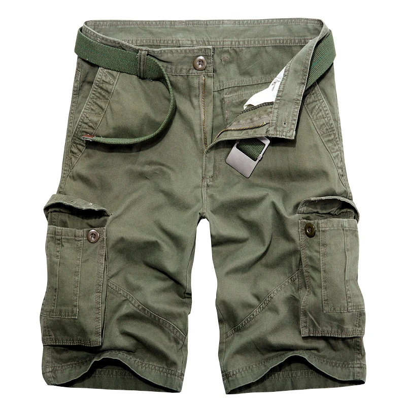 Дропшиппинг армейские зеленые карго шорты мужские повседневные военные модные хлопковые шорты Homme свободные тактические Короткие штаны без пояса 40
