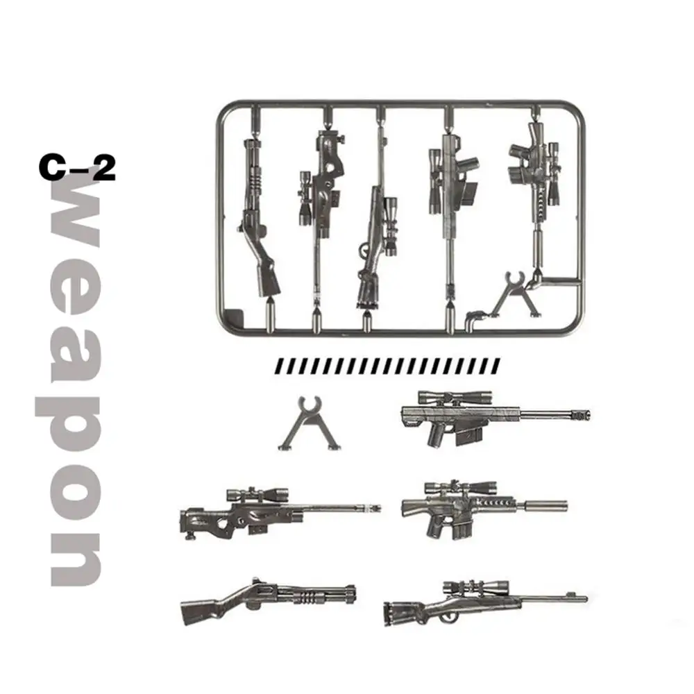 Военная команда спецназа пистолет оружие пакет строительные блоки город солдат полиции фигурка WW2 Военная игрушка строитель серии игрушки 30 - Цвет: C-2