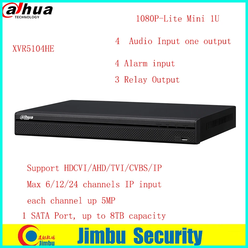 Dahua XVR5104HE 2MP 4 Channel Penta brid 1080P Lite Mini 1U Digital