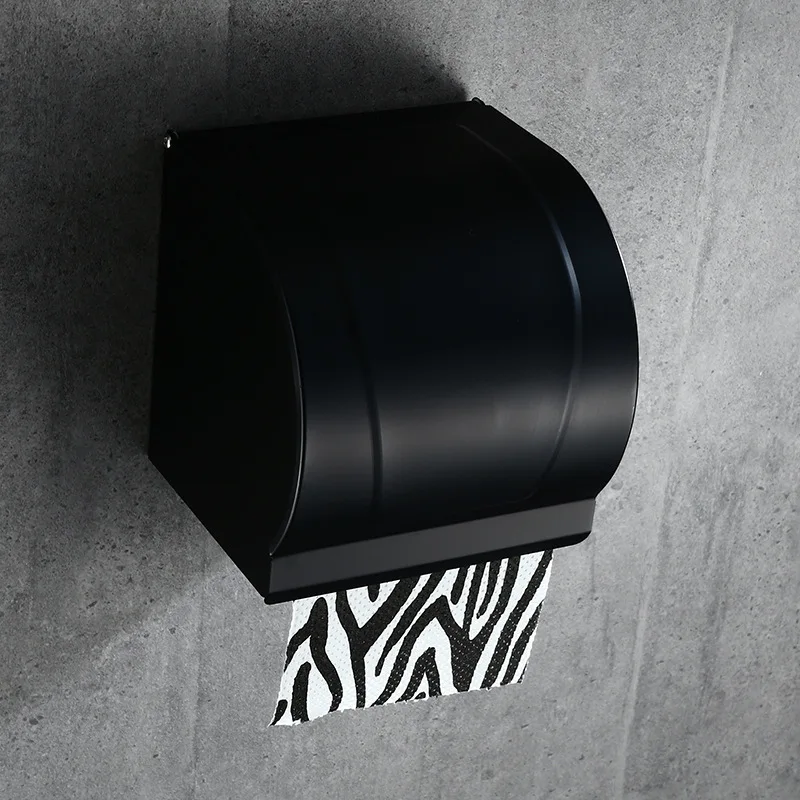 Держатель для бумаги для ванной комнаты алюминиевый черный держатель для рулона бумаги для ванной комнаты Короткий держатель для салфеток коробка для туалетной бумаги держатель для салфеток