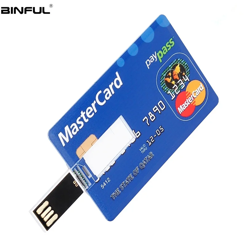 Купить Бесплатный Пользовательский логотип Usb Stick 2,0 Pen Drive HSBC MasterCard Usb флэш накопитель 128 ГБ 32 ГБ, 64 ГБ памяти 8 GB 16 GB лучший подарок