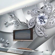 Классические роскошные тисненые алмазные 3D обои высокого качества, фотообои для спальни, стен, ТВ, фоновая настенная бумага