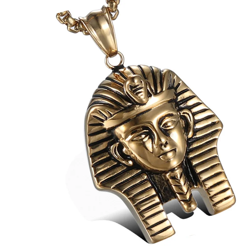 Olowu Античное Золото Нержавеющая сталь ожерелье s Подвески египетские Бусы Фараона для мужчин женщин классические Древние Египетские украшения