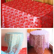 Envío Libre 150 CM Ancho X10 MTR Longitud boda mantel flor 3D etapa de Encaje Cuadro de Tela de Alta Calidad de Organza velo