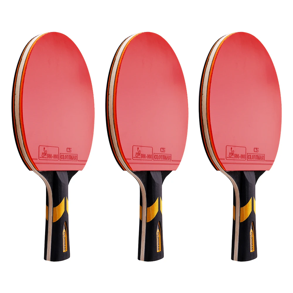Comprar Raqueta de tenis de ping pong madera más fibra de carbono mango largo ofensivo mango corto agarre horizontal raqueta de ping pong con goma
