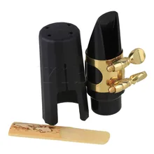 Yibuy Золотой пластиковый набор мундштуков для саксофона сопрано