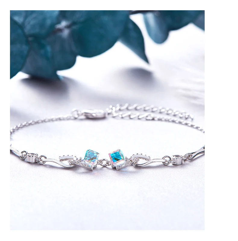 Luxury Austrian Crystal Bracelet Colorful Cube Bracelets  (14)