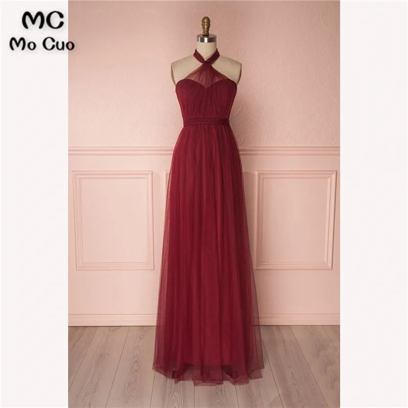 BURGUNDY TULLE SWEETHEART LONG PROM DRESS, BURGUNDY EVENING DRESS