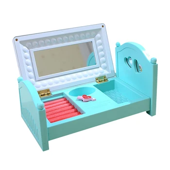 

New Baby Bed Music Box Creative Jewellry Box Home Decor Wedding Music Boxes With Mirror Cosmetic Case Gift Music box