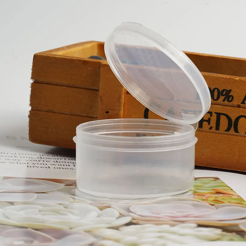 Small Round Plastic Box Clear Transparent With Lid Collection Container Case Storage Box Coin
