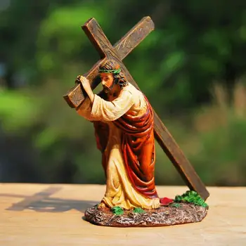 

Crucifix Jesus Resin Craft Small Home Decoration Church Car Ornament Christian Catholic Gift