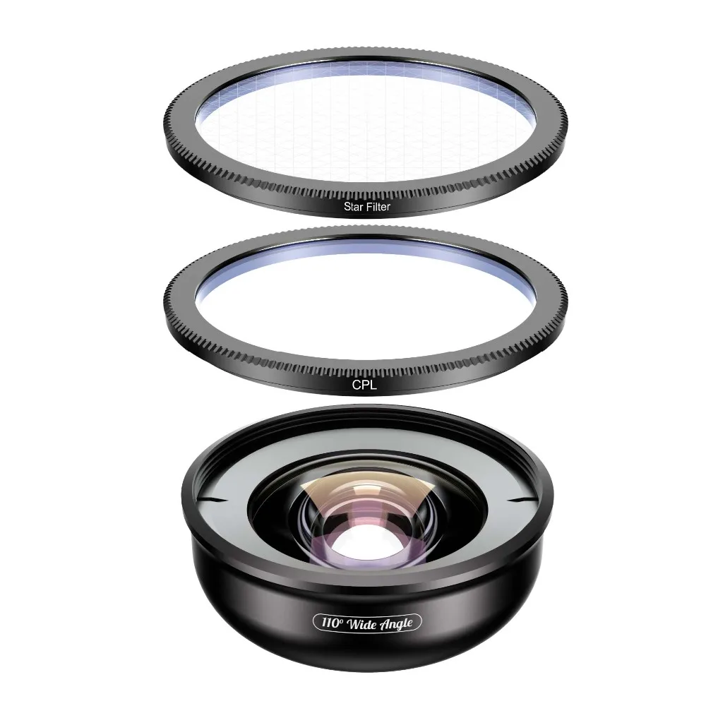 APEXEL HD камера телефон объектив Комплект 110 градусов 4K широкоугольный объектив CPL starфильтр для iPhone samsung s9 всех смартфонов Прямая поставка