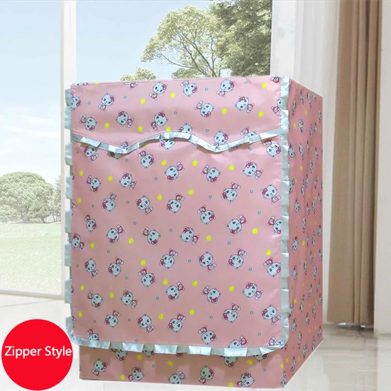 

Waterproof Cover For Washing Machine Cartoon Coated Silver Automatic Drum Washer Sunscreen Cover Home Dust Cover