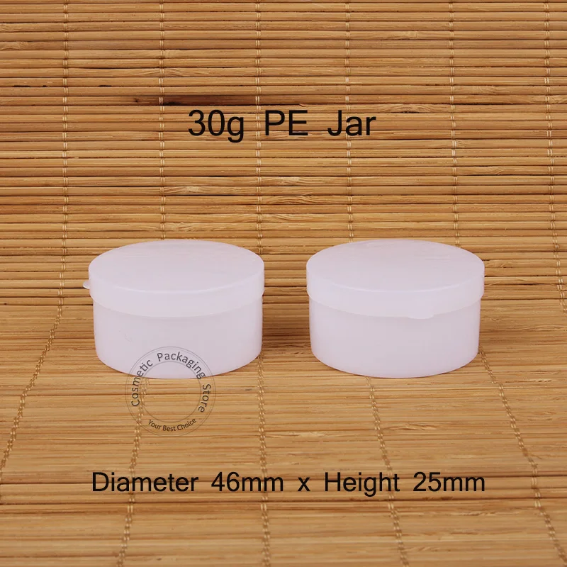 100pcs/Lot Promotion Plastic 30g PE Cream Jar Empty Women Cosmetic 1OZ Vial Sample Pot 30ml Small Refillable Facial | Красота и