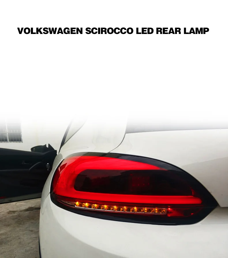 Автомобильный Стайлинг задние фонари чехол для VW Scirocco задние фонари Scirocco задний фонарь светодиодный задний фонарь DRL Противотуманные фары задний багажник крышка лампы