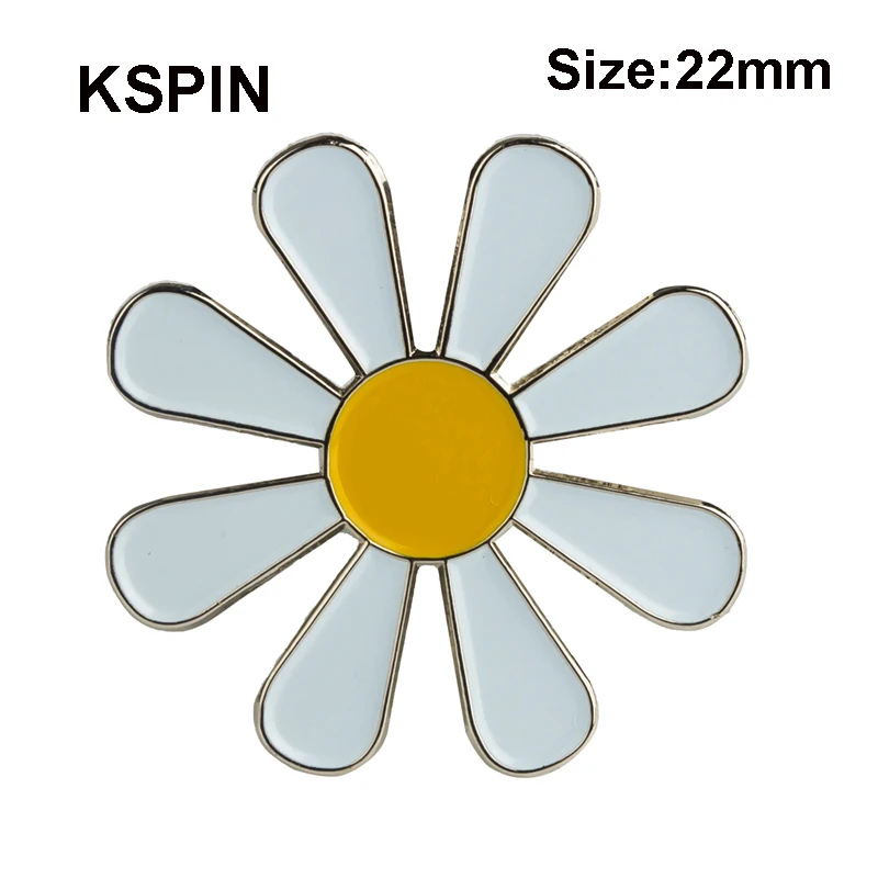 Белый Daisy значок булавка 300 шт. в партии 0001 XY0242