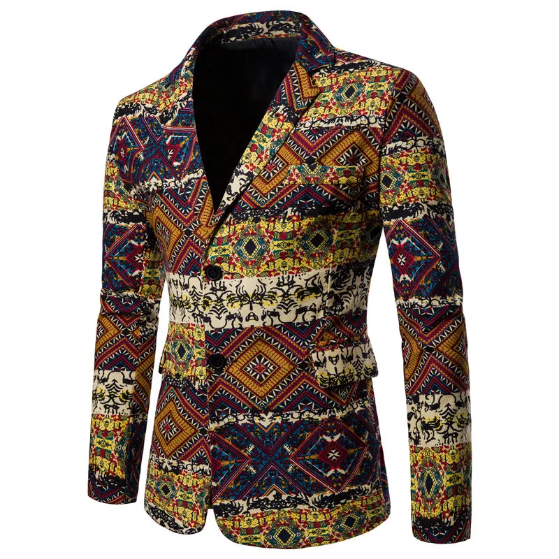 

Ethnic Folk Customs Men Blazer Jacket Coat