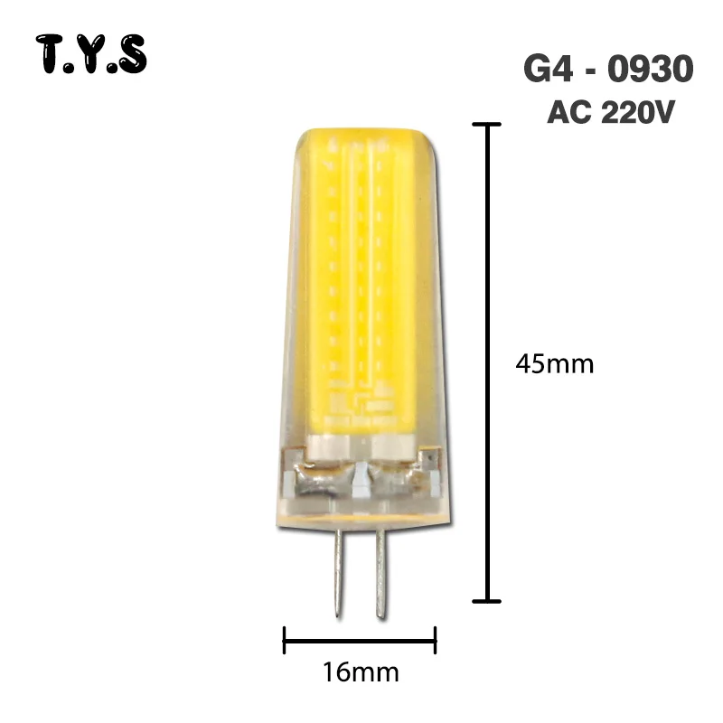 6 шт G4 G9 светодиодный светильник переменного тока 220 V COB E14 лампа 9 Вт