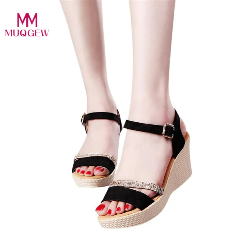 

Women Fish Mouth Platform High Heels Wedge Sandals Buckle Slope Sandals Small Fresh Indoor&Outdoor Women Casual Summer Shoes