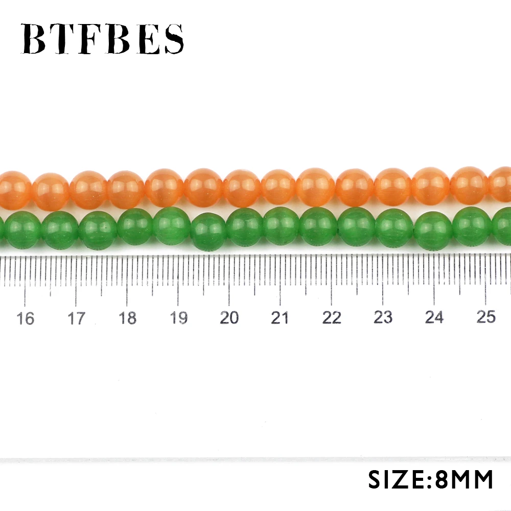 Круглые стеклянные шарики BTFBES 8 мм из натурального камня кошачий глаз 50 шт. шаров