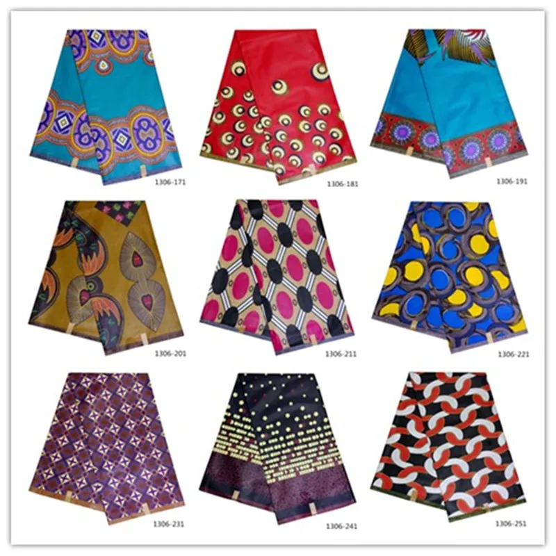 

6 Yards 100% Cotton Java Fabrics Nigeria African Fabric Wax Print Newest Fabric For Dress Patchwork For Evening Dress 1306-171