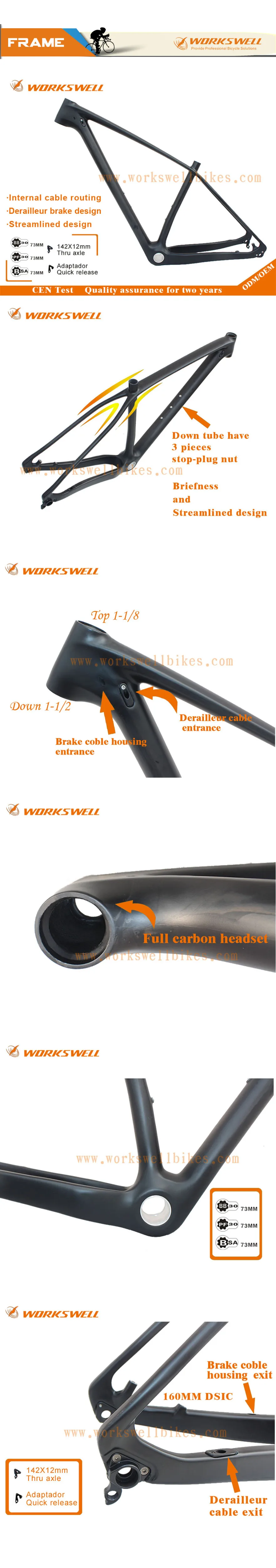 Sale 2017 new T700 UD carbon bike MTB frame 29er Mountain bicycle frameset 142*12mm thru AXle 135*9mm QR Workswell light weight 2 Sale 2017 new T700 UD carbon bike MTB frame 29er Mountain bicycle frameset 142*12mm thru AXle 135*9mm QR Workswell light weight 2