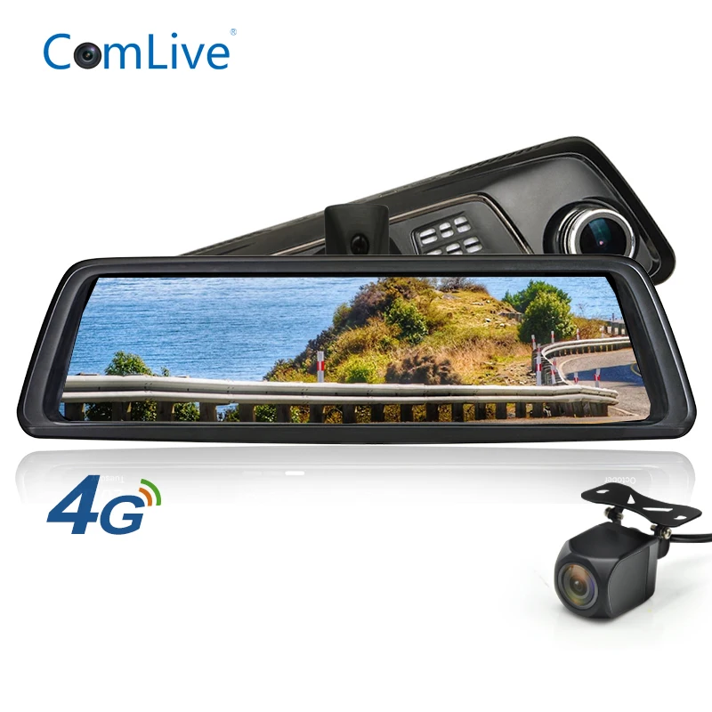 

Camlive V9 10"Full Touch IPS 4G dash camera GPS FHD 1080P Dual lens Car DVR vehicle rearview mirror camera ADAS BT WIFI dvrs car