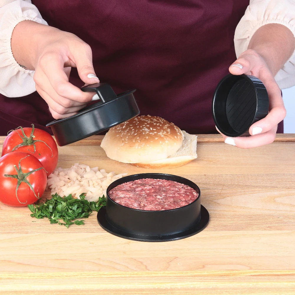 SDFC-3 в 1 фаршированный пресс для мяса Пэтти Гамбургер производитель плесень слайдеры антипригарное пластиковое мясо пирог плесень кухонный инструмент для приготовления пищи черный