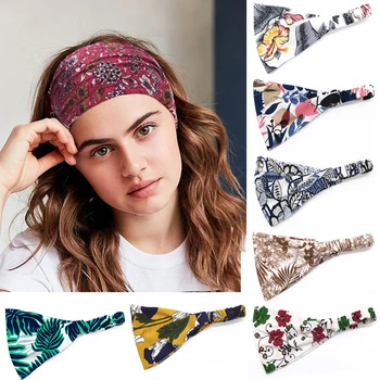 

women Bohemia Wide Cotton Stretch Women Headbands Headpiece Headwrap Turban elastic hair bands Bandage Hair Bands Bandana