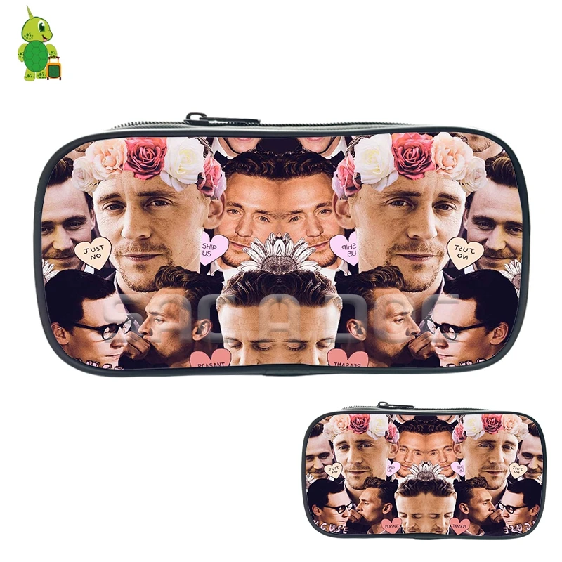 

Famous Avengers Loki Tom Hiddleston Collage Cosmetic Bags Boys Girls Children Fashion Storage Bags Large Capacity Pencil Case