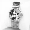 Women Watches Mickey Top Luxury Band Fashion Women Watch Crystal Stainless Steel Analog Quartz Wristwatch Bracelet Clock